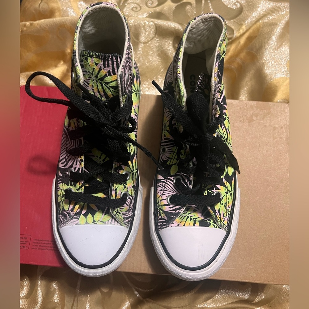 Converse CTAS Eva Lift Platform Sneaker Pink Green Black Canvas High Top Girls 2